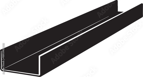 Electrical Cable Tray Straight Section Black Silhouett