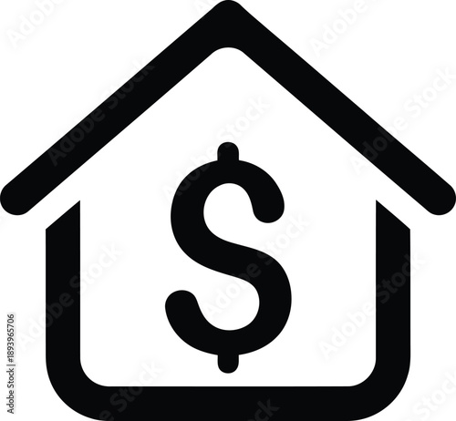 House with dollar sign icon for real estate or finance