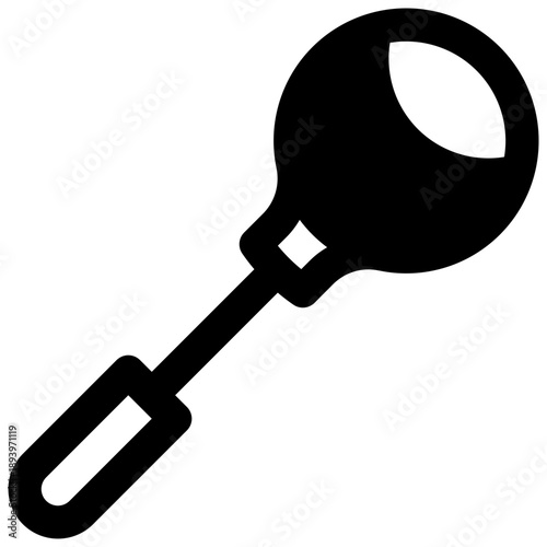 Glassblowing. Outlined stroke vector icon with black-filled details.