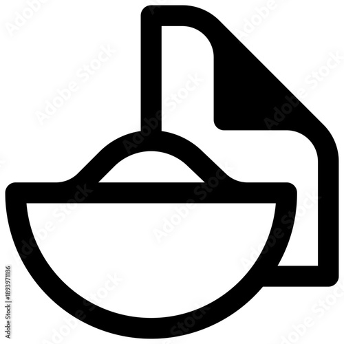 Paper mache. Outlined stroke vector icon with black-filled details.