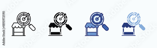 Niche market Icon Sheet Multiple Style Collection Isolated Vector