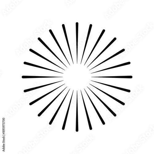A radial burst of black lines emanating from a central white point
