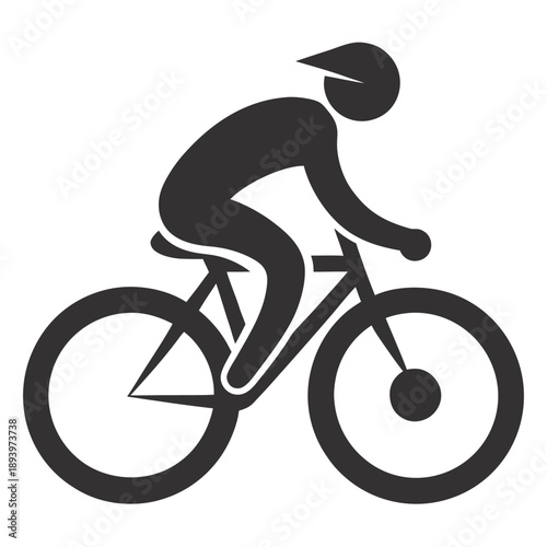 Silhouette of a cyclist riding a bicycle icon vector illustration
