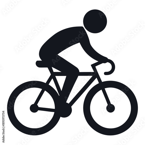 Silhouette of a cyclist riding a bicycle icon vector illustration