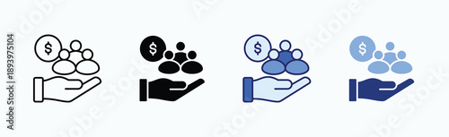 Customer Icon Sheet Multiple Style Collection Isolated Vector