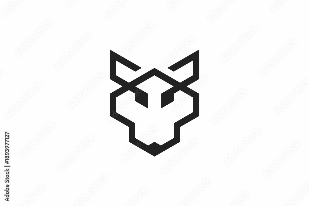 Fototapeta premium Head Wolf Home Logo 