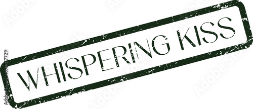 Whispering Kiss conceptual rubber stamp impression conveying tender affection and intimate connection