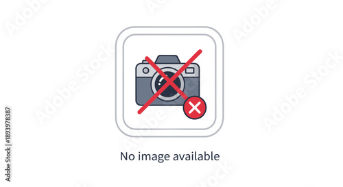 Aesthetic illustration depicting unavailability with a crossed-out camera symbol  providing visual
