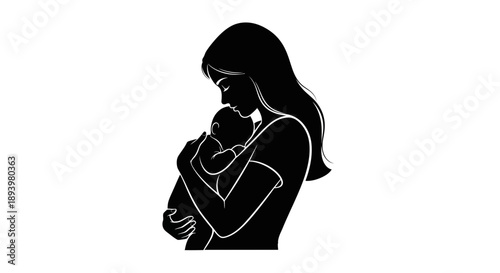 Mother tenderly holds and nurses her baby in a loving embrace