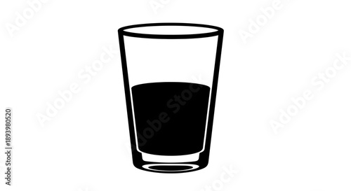  illustration of a glass with dark liquid