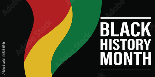 Black History Month Celebration Banner with Pan-African Colors and Bold Typography