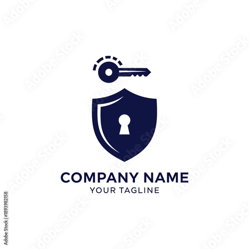 Shield with keyhole and key.