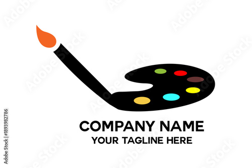 brush and paint container logo