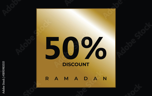 Ramadan 50% discount offer Vector, illustration