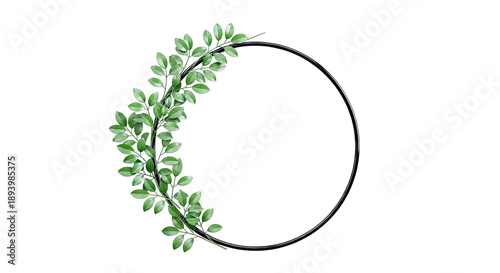 Greenery adorned circular frame