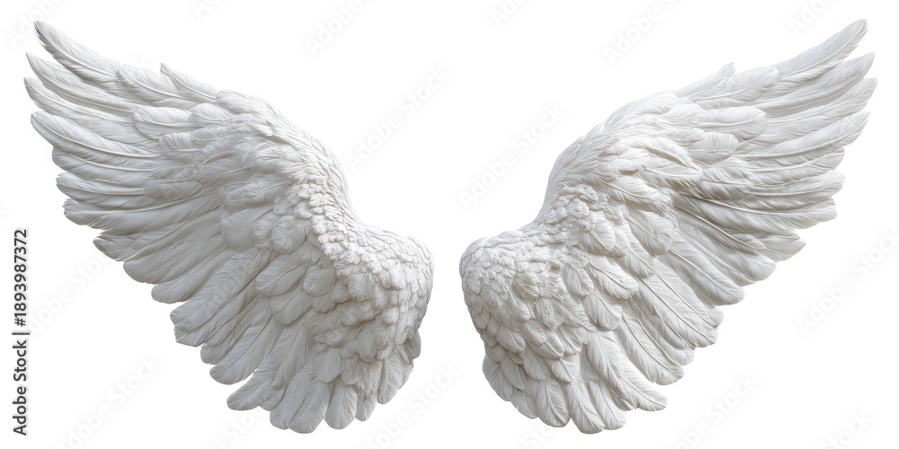 Fototapeta premium Pair of detailed white angel wings