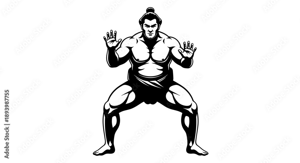 custom made wallpaper toronto digitalSumo wrestler silhouette in fighting stance