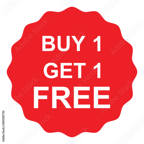 buy 1 get 1 free bonus special offer promotion icon vector