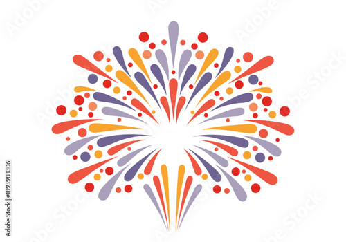 Vibrant fireworks burst vector illustration depicting a festive celebration or event with a colorful explosion for graphic design elements