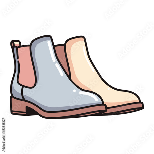 Stylish Two-Tone Ankle Boots with Modern Design, Casual and Trendy Footwear for Fashionable Looks