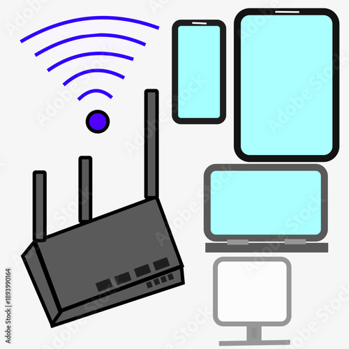 wi fi router vector