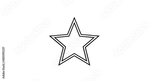 A simple outline of a five pointed star with a double border on a.