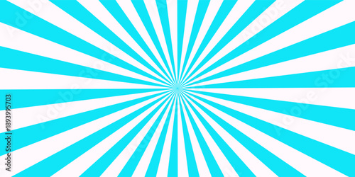 Illustration of cyan blue and white rays from the middle