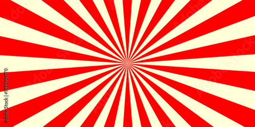 Illustration of red and white rays from the middle