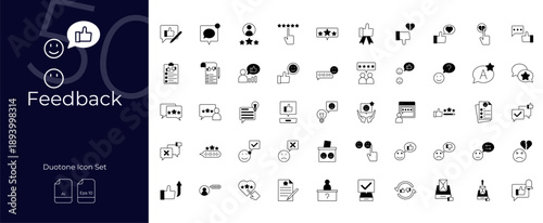 Feedback Duotone Editable Icons set