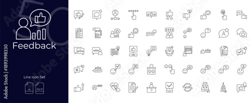 Feedback Line Editable Icons set
