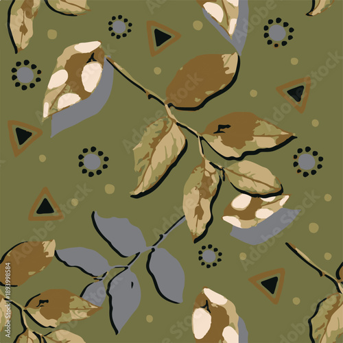 Big flowers pattern, upscale floral pattern. graphical textures floral, trendy colors pattern , flowers background with leaves. vector illustration.