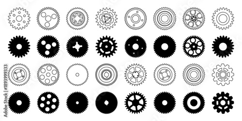 Gear wheels set for Industrial illustration