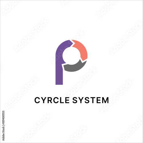 initial letter P Circle System Logo Vector Icon Modern Abstract Branding Design