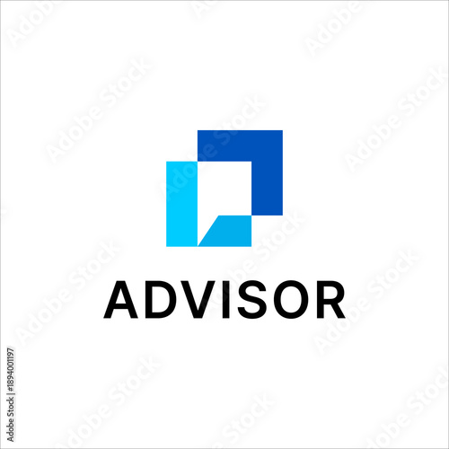 Advisor logo vector with letter P  icon modern abstract geometric corporate business consulting brand identity design