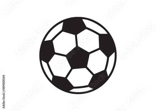 Soccer Ball Icon, Editable Solid Vector Illustration