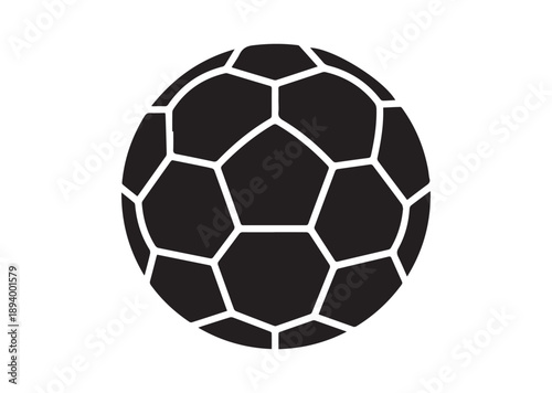Soccer Ball Icon, Editable Solid Vector Illustration