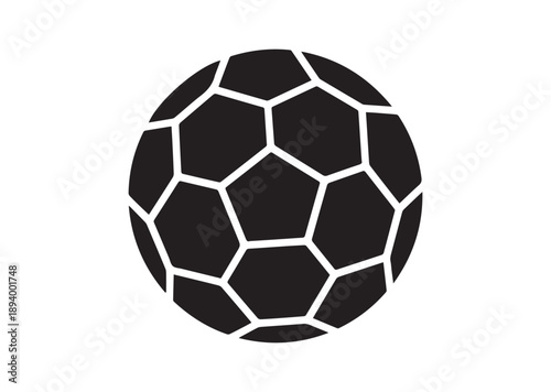 Soccer Ball Icon, Editable Solid Vector Illustration