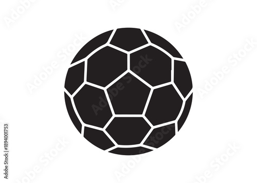 Soccer Ball Icon, Editable Solid Vector Illustration