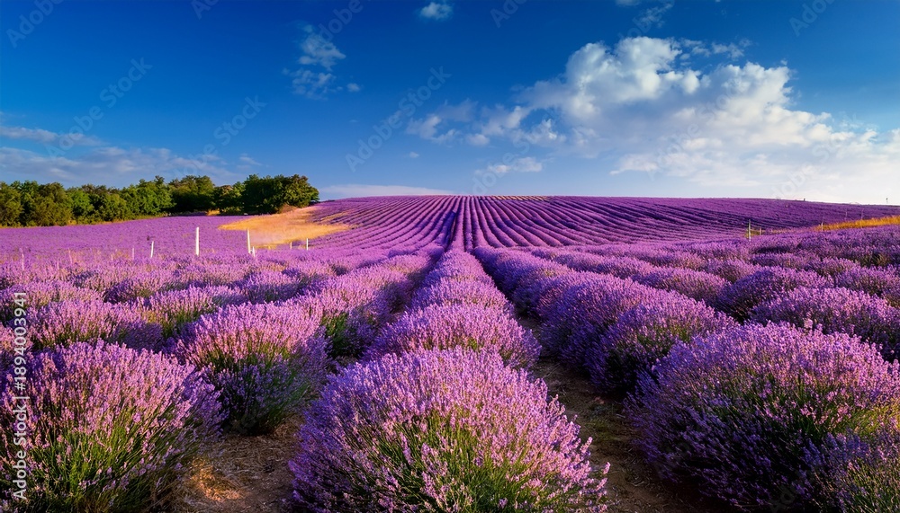 Obraz premium serene lavender fields under a clear blue sky