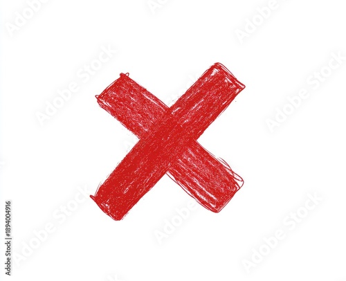 A simple, hand-drawn red 