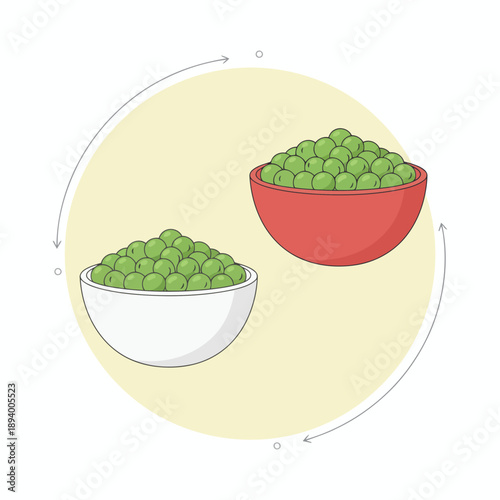 Healthy Vegetables Concept with Green Peas in Bowls