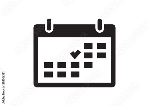 Calendar Icon, Editable Solid Vector Illustration