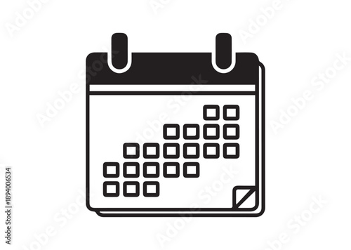 Calendar Icon, Editable Solid Vector Illustration
