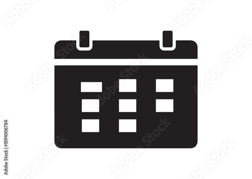 Calendar Icon, Editable Solid Vector Illustration