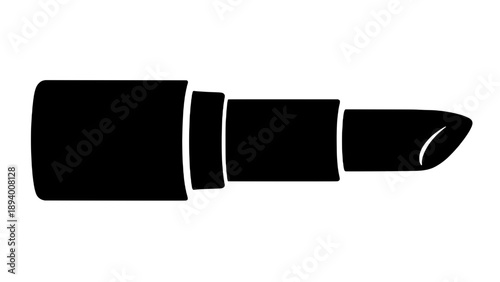 A professional beauty lipstick cosmetic icon featuring a clean minimalist fashion symbol vector graphic design isolated on transparent background.