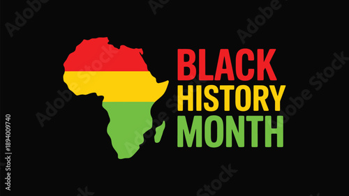 black history month celebration design with africa map in pan african colors and cultural heritage awareness concept
