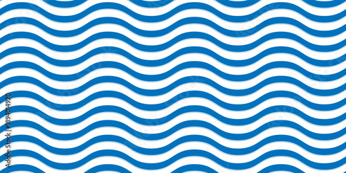 Seamless Wave Pattern, Hand drawn water sea vector background. Wavy beach print, curly grunge paint lines, watercolor stripes