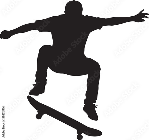 Black Silhouette of a Soccer Player Dribbling the Ball with Agility and Control