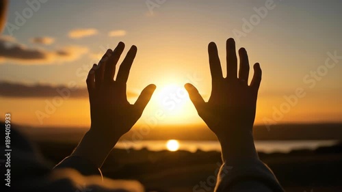 Sighting of Sunrise through Open Hands at Dusk