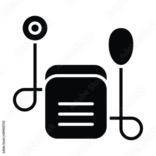 Blood pressure measurement, bp apparatus icon, Medical And Healthcare Related Solid Style Vector Icon.